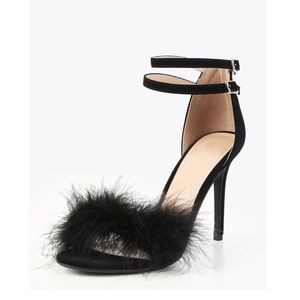 Black Feathered Heels
