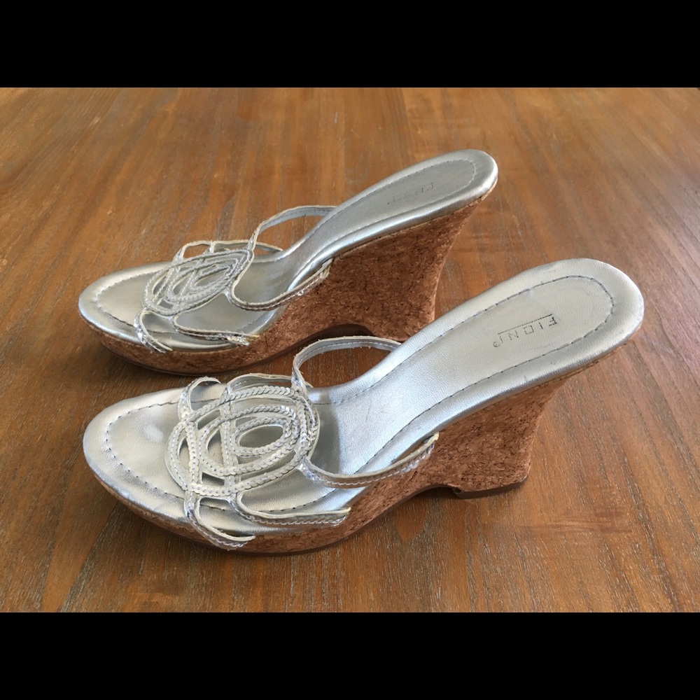 Fioni Sequin Wedge Sandals