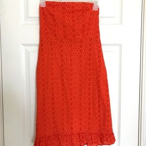 Burnt Orange Strapless Sundress
