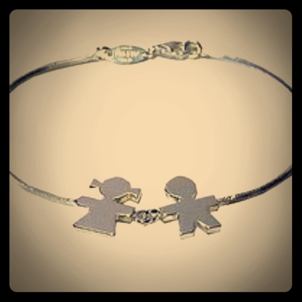 Rare ALESSI Girotondo silver bracelet boy girl