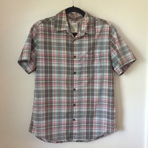 (Mossimo) Men's Plaid Short Sleeve Button Down