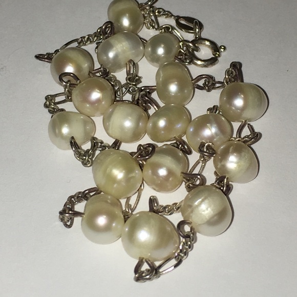 💕17 Inches Natural Pearls in 975 Sterling Silver - Picture 5 of 6