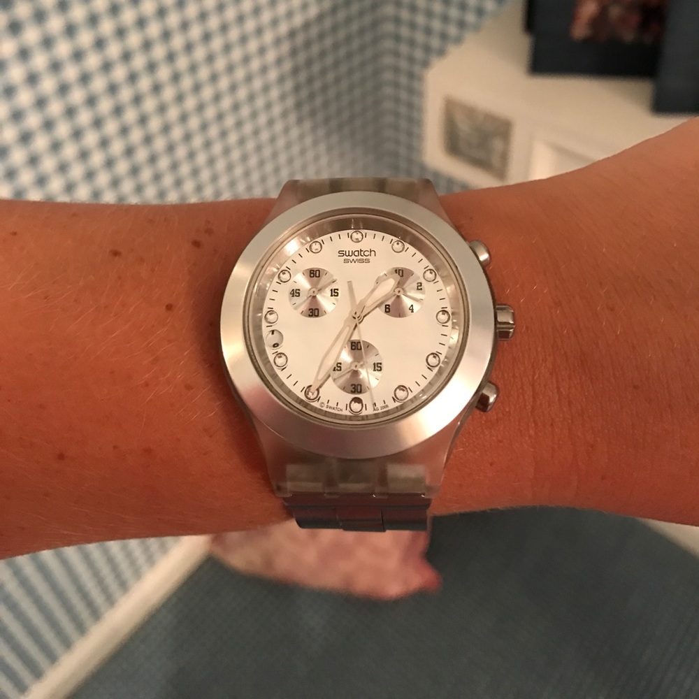Swatch Full-Blooded Silver Watch