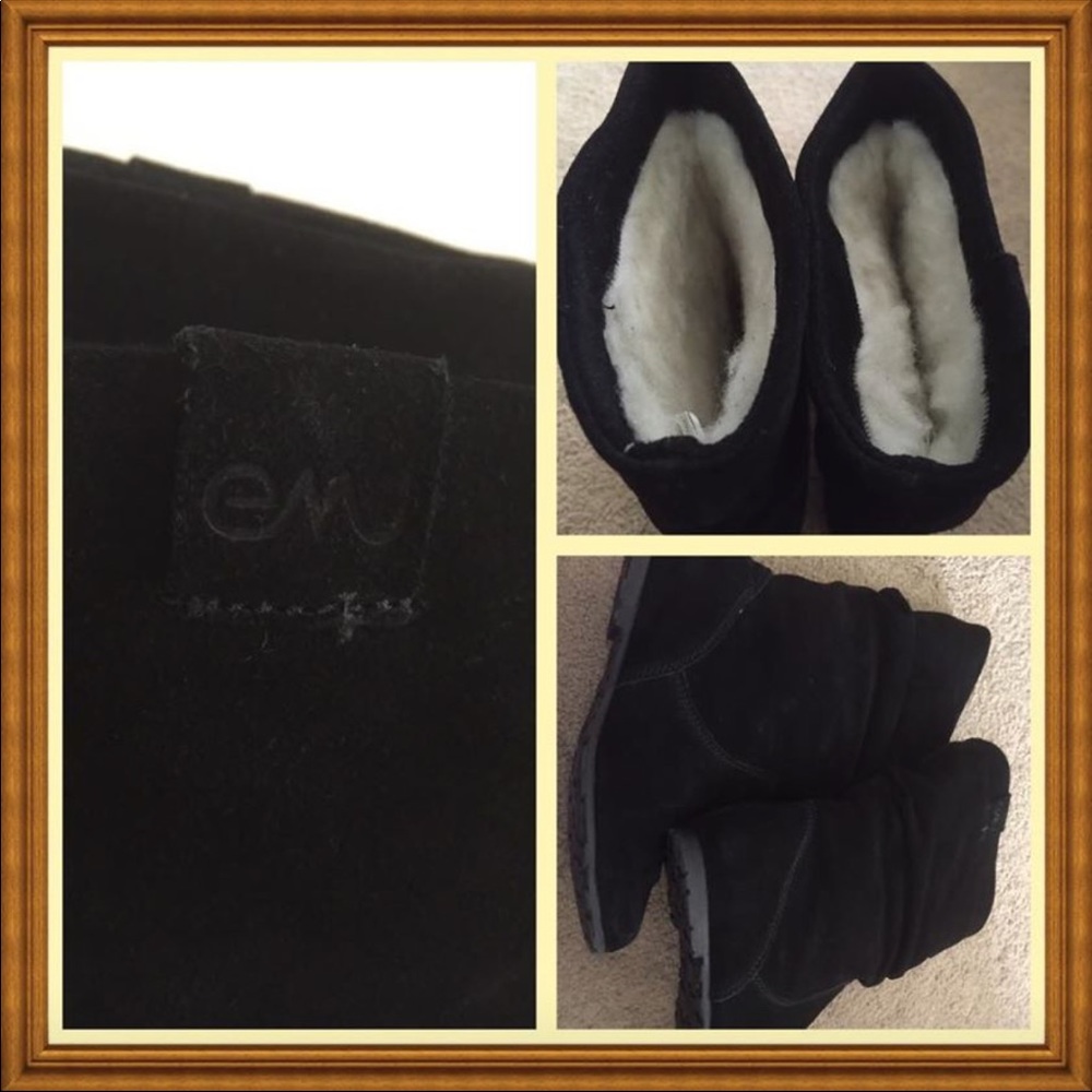 Black EMU Kimba Fur Lined mid calf boots