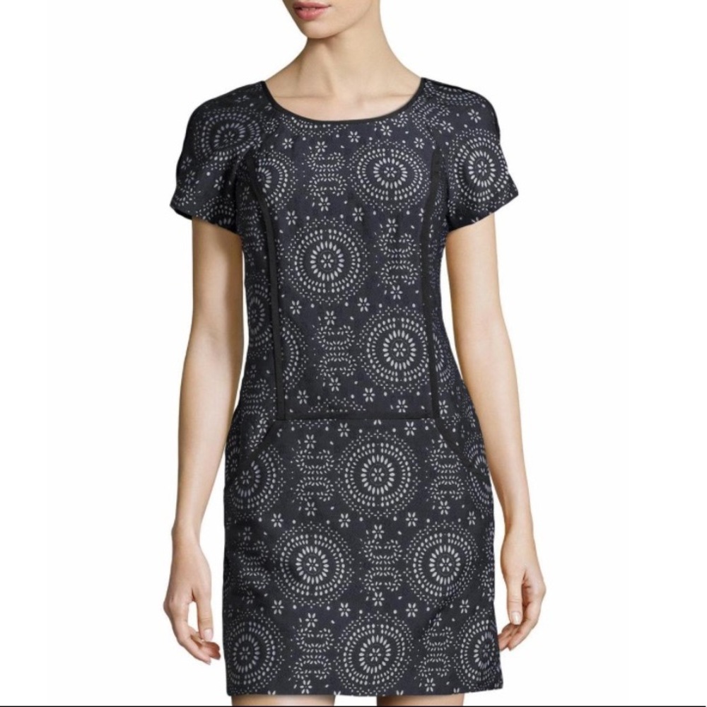 Ivy + Blue Floral Laser-Cut Jacquard Shift Dress!