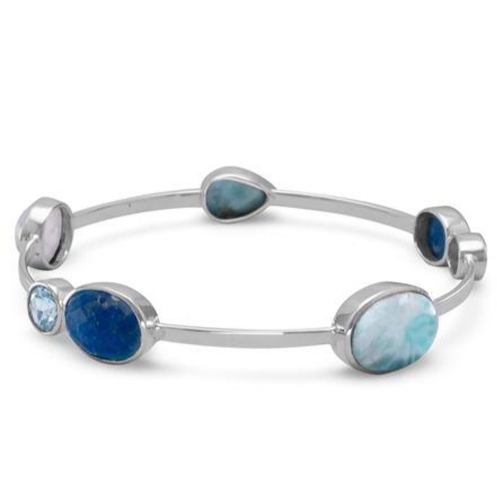 MULTISTONE STACKABLE BANGLE BRACELET