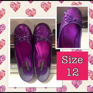 Size Women's 12 Purple glitter flats