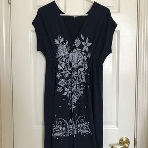 Navy Blue Floral Dress