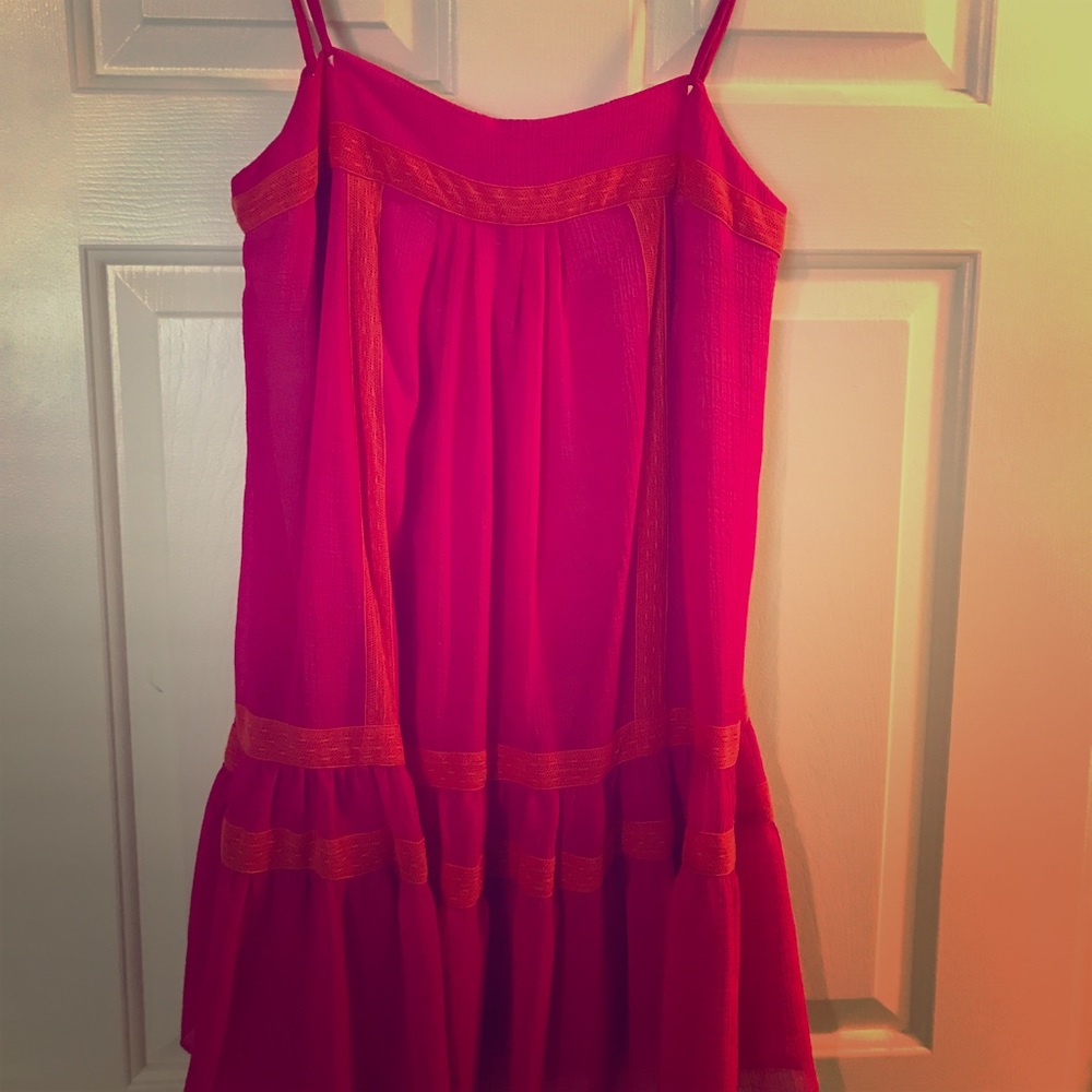 Hot pink and orange casual dress