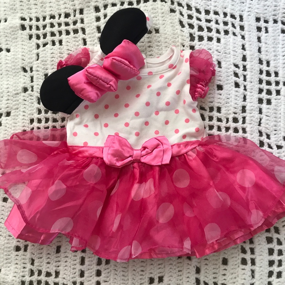 Disney baby pink Minnie dress with headband