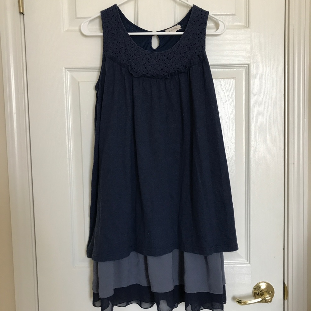 Navy Blue Layered Dress