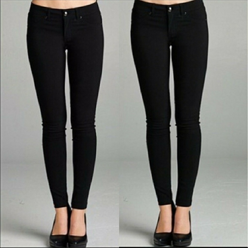 Low rise black skinny pants