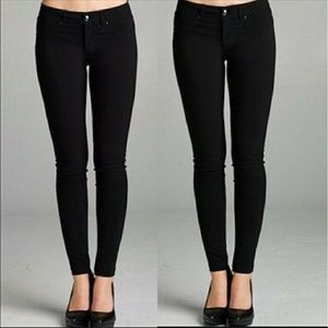 Low rise black skinny pants