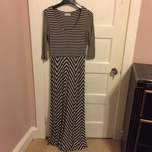 Calvin Klein striped jersey maxi dress size 8
