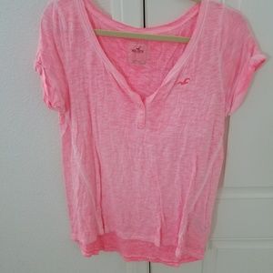 Hollister distressed pink t-shirt