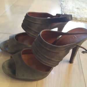 Jcrew Green Suede Strappy Heels