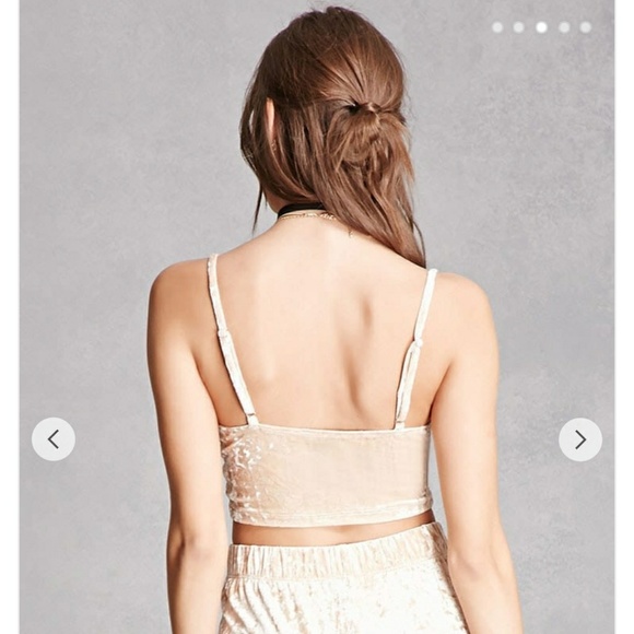 Crushed Velvet Cami Crop Top - Picture 2 of 5