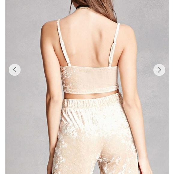 Crushed Velvet Cami Crop Top - Picture 5 of 5