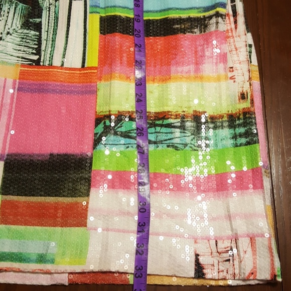 M by MAIA clear sequence neon graphic dress NWT 8 - Picture 5 of 7