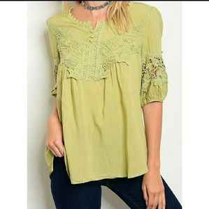 Lace trim top
