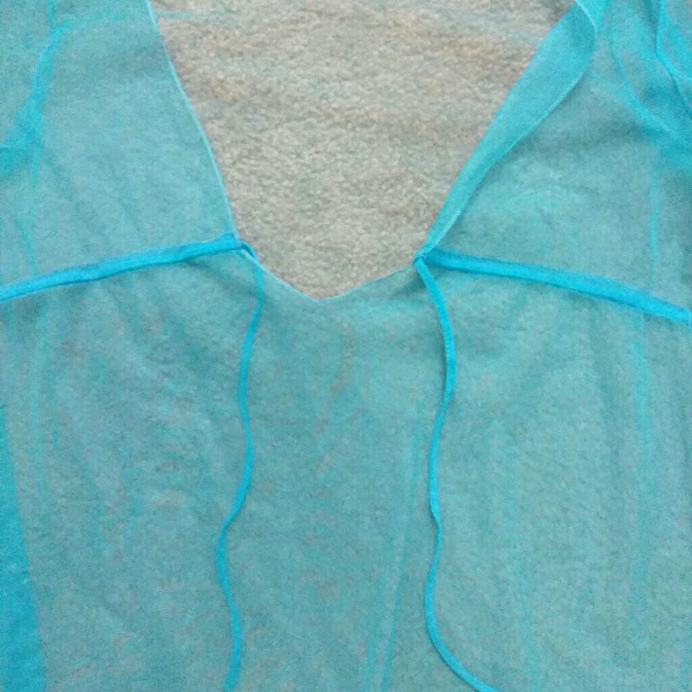 Sheer blue bathing suit cover up - Picture 2 of 2