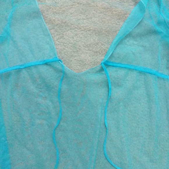 Sheer blue bathing suit cover up - Picture 2 of 2