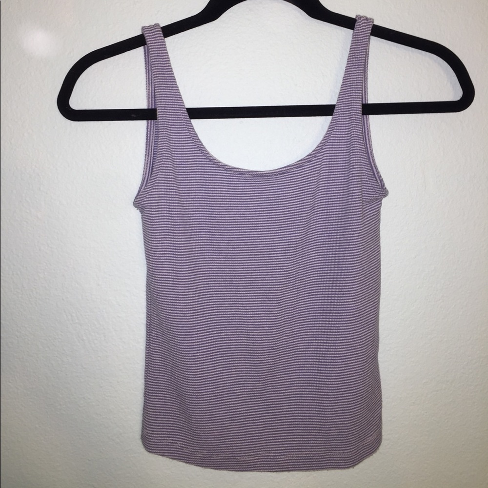 Brandy Melville blue and white striped ribbed tank