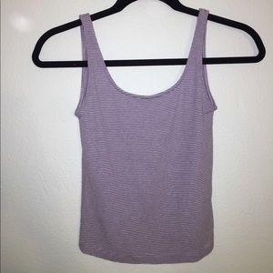 Brandy Melville blue and white striped ribbed tank