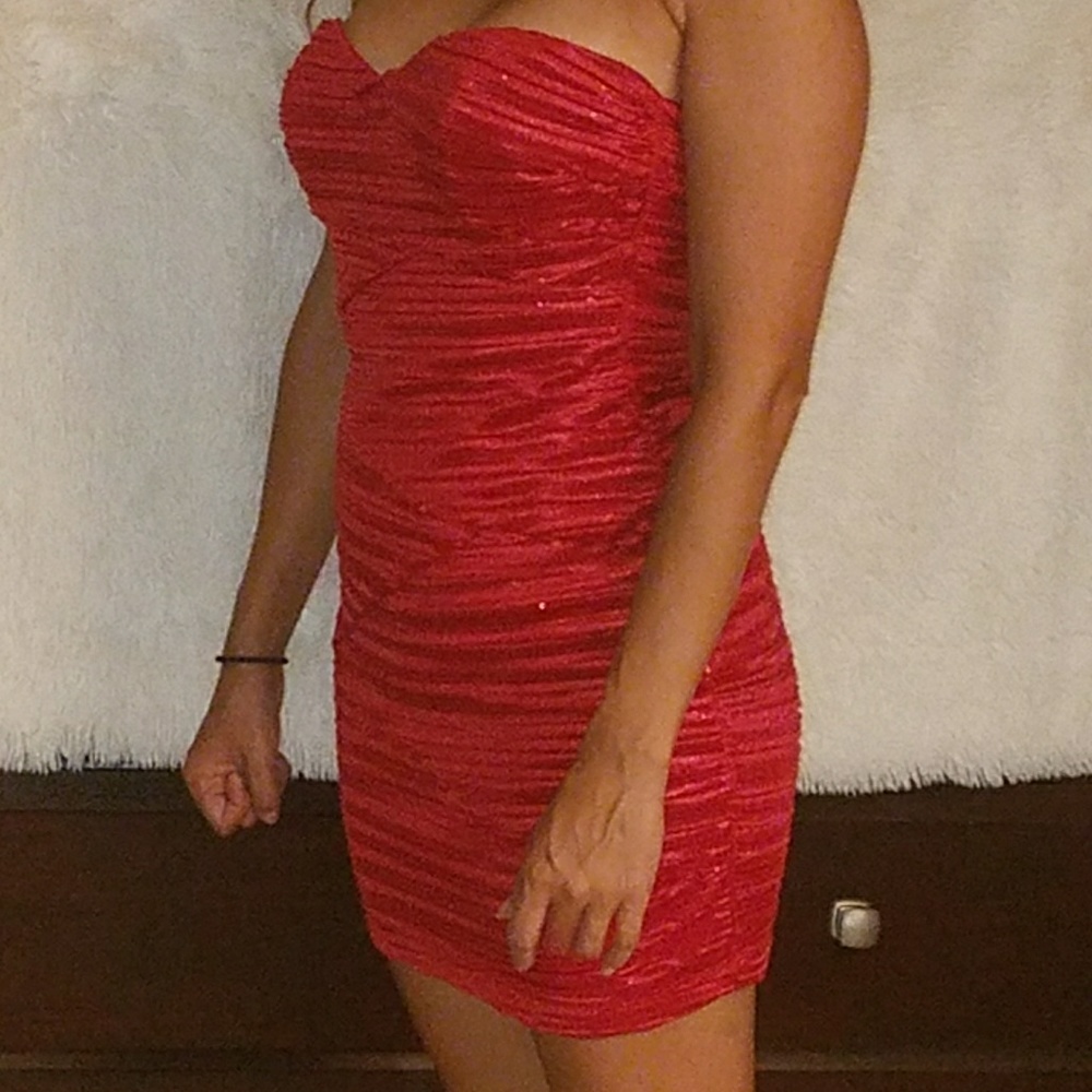 ♥ Red Strapless Mini Dress ♥