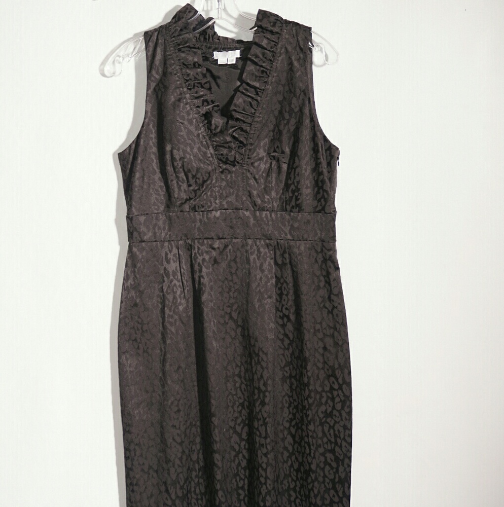🎉SALE🎉 Blk leopard knee length dress