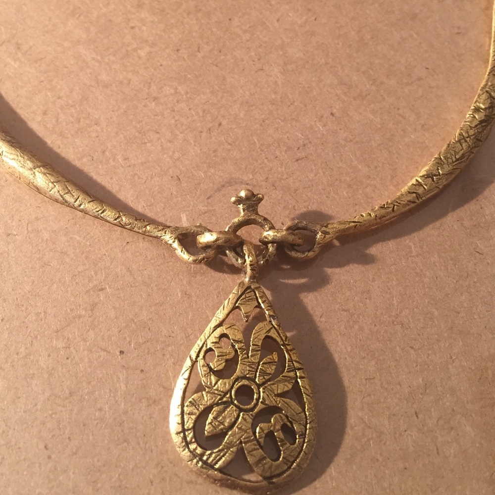 Copper link necklace with pendant~one of a kind ~