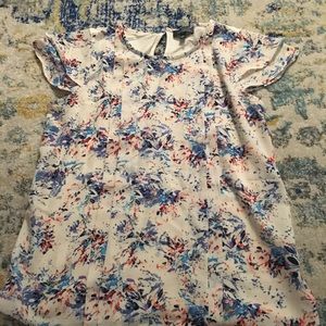 Ruffled sleeve floral blouse