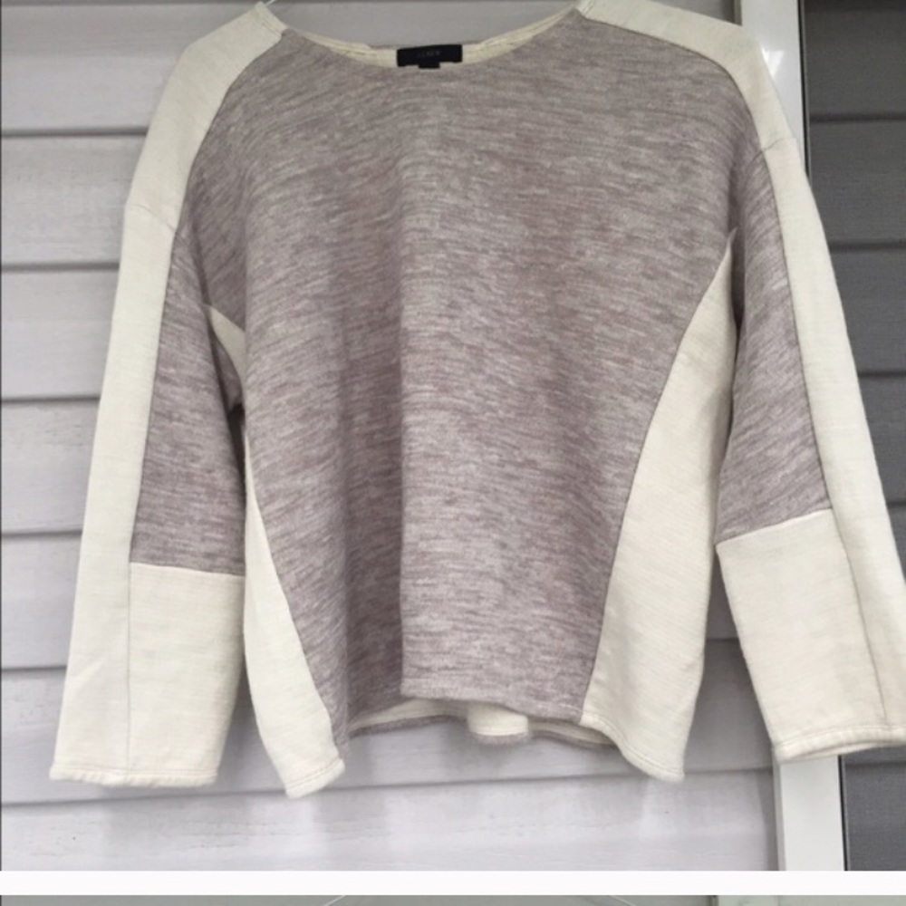 J.Crew Cropped Colorblock Sweater