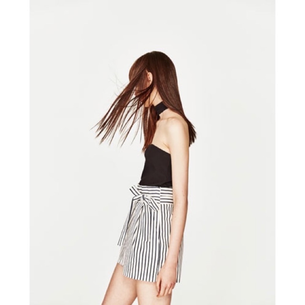Zara trafaluc black tube top w/ choker size L - Picture 3 of 6