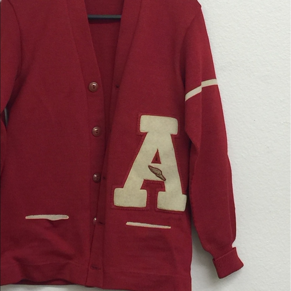 Amazing Red Vintage Varsity Sweater