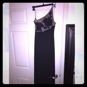 Black one shoulder formal gown