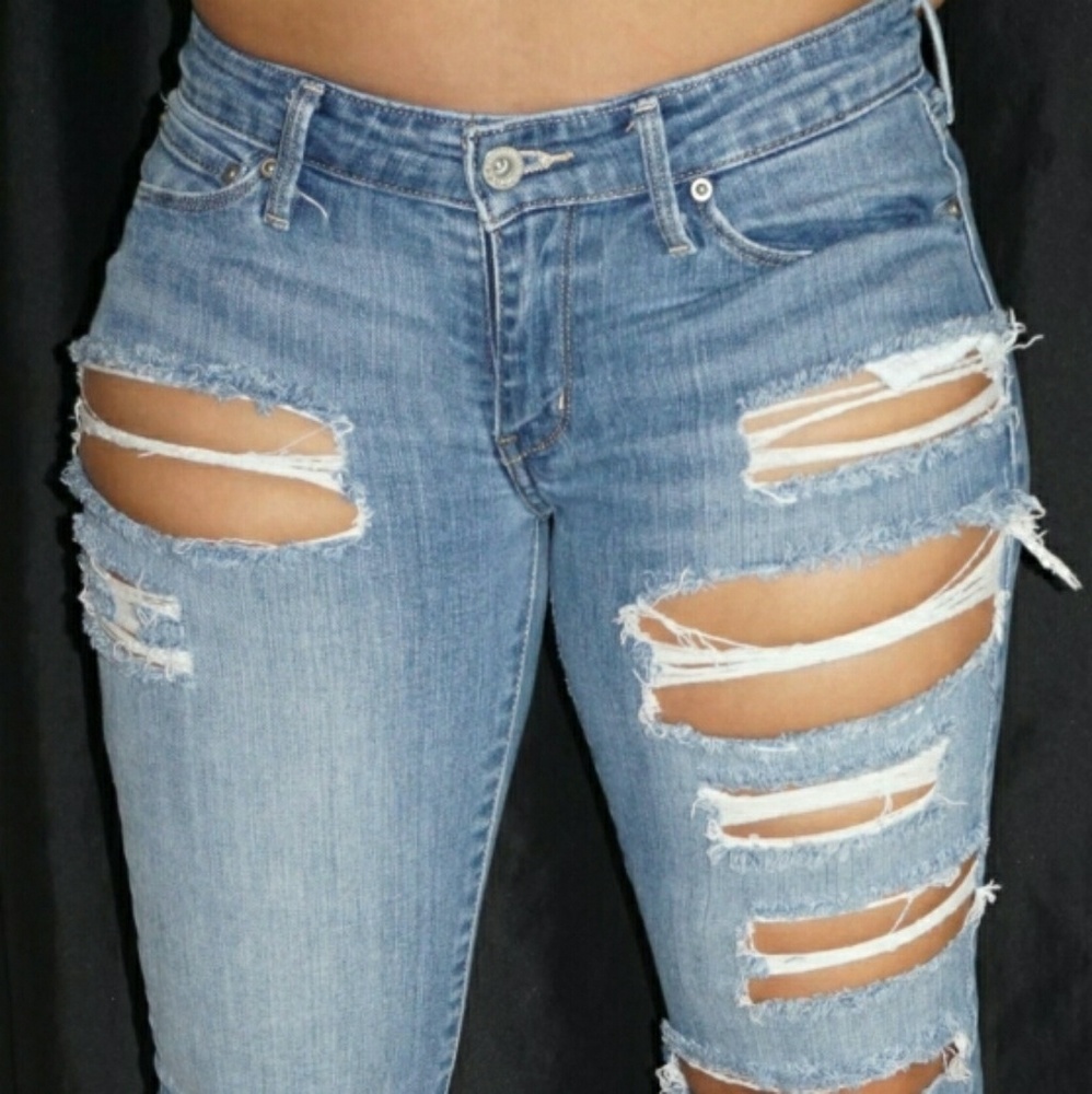 Distressed jeans