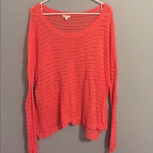 Salmon knit crop sweater