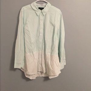 Ombré mint button up blouse