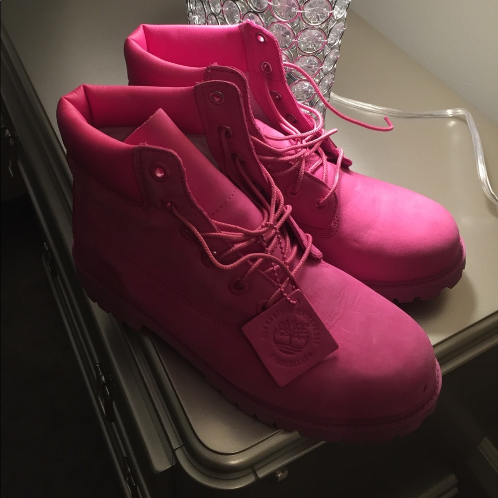 Pink timberland waterproof