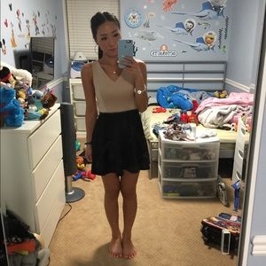 F21 colorblock fit & flare skater dress