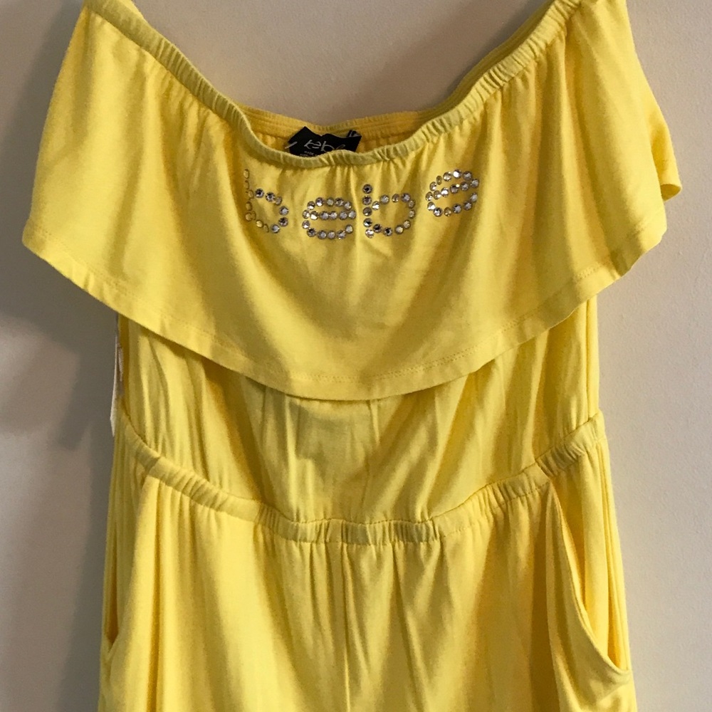Sold @ EBay Bebe Romper S Yellow, bebe logo