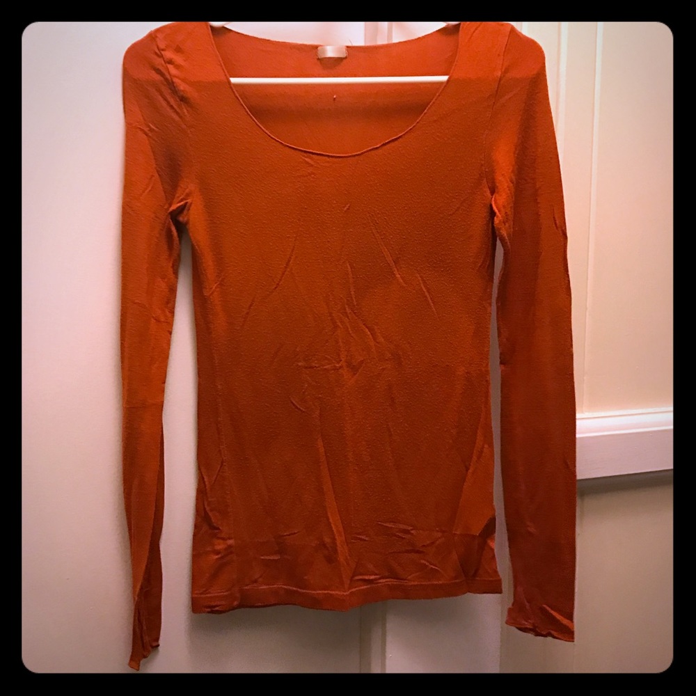 🦄Sienna Orange Long Sleeve Stretchy Top (NB/NS)