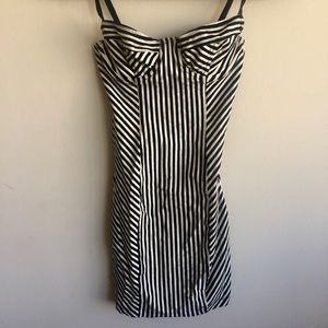 AMERICAN APPAREL Black & White Striped Mini Dress