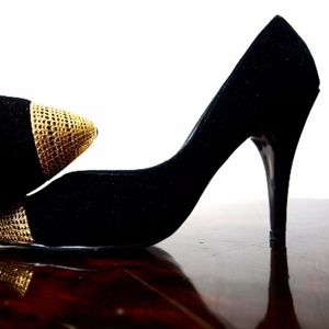black velvet stilettos