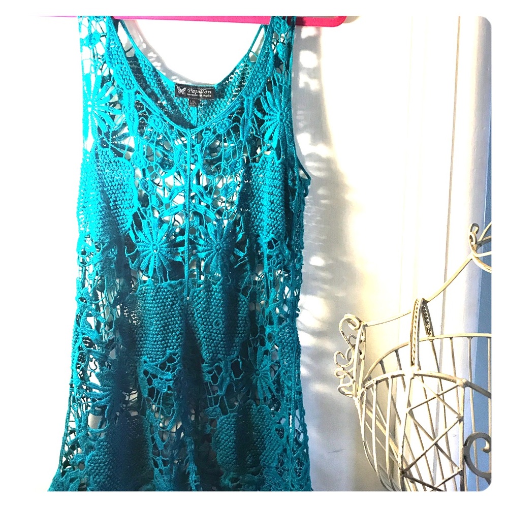 Teal handmade top🦋