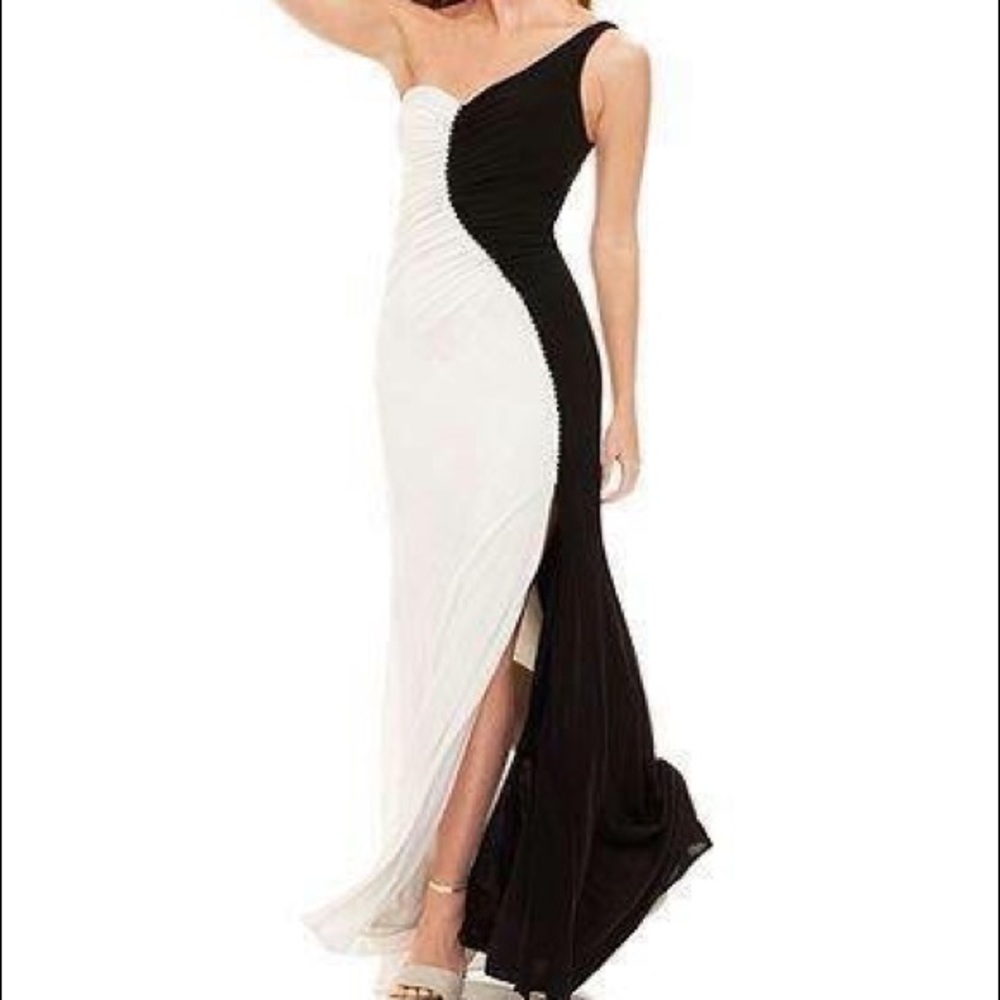 Betsy and Adam one shoulder gown
