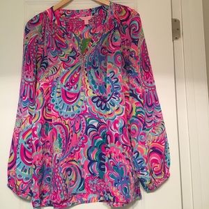 Lilly Pulitzer Silk Elsa blouse size L