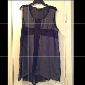 Sleeveless sheet back cross top