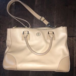 Tory Burch Neutral Satchel with Shoulder Strap